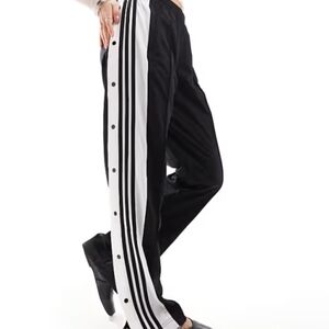 adidas Black and White Joggers with Stripes